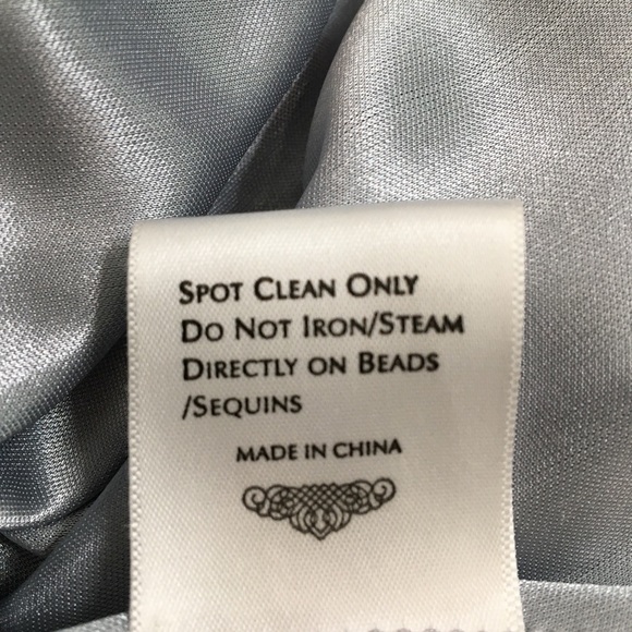 Sue Wong Y2K Beaded Silver Crocket Embellished  Ruffle Dress M - Picture 11 of 12